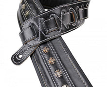 Load image into Gallery viewer, Walker & Williams C-35 Black Premium Leather with Studs Double Padded Strap