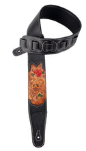 Load image into Gallery viewer, Walker & Williams CVG-12 Black Leather Strap Hand Tooled Grateful Skull & Red Rose