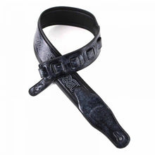 Load image into Gallery viewer, Walker & Williams GB-182 Cobalt Black Brushed Celtic Braid Design Padded Strap