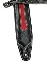 Load image into Gallery viewer, Walker &amp; Williams C-34 Black and Red Double Padded Premium Leather Strap
