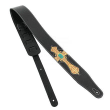 Load image into Gallery viewer, Walker &amp; Williams CVG-22 Hand Tooled Blue &amp; Gold Cross Design

