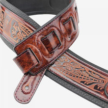 Load image into Gallery viewer, Walker &amp; Williams GB-101 Bourbon Brown Padded Leather Strap with Live Oak Pattern
