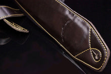 Load image into Gallery viewer, Walker &amp; Williams B-4B Super Wide 4″ Dark Brown Leather Double Padded Strap

