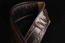 Load image into Gallery viewer, Walker &amp; Williams B-4B Super Wide 4″ Dark Brown Leather Double Padded Strap
